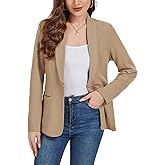 MINTLIMIT Womens Blazers Long Sleeve Button Front Blazer Casual Work Office Suit Jacket with Pockets and Padded Shoulder