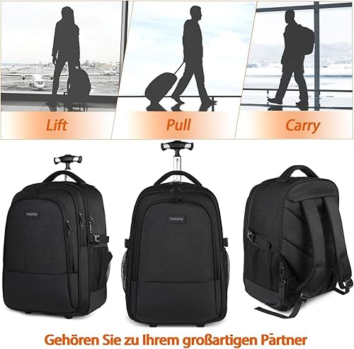 YOREPEK Inch Backpack with Wheels, Large Rolling Backpack