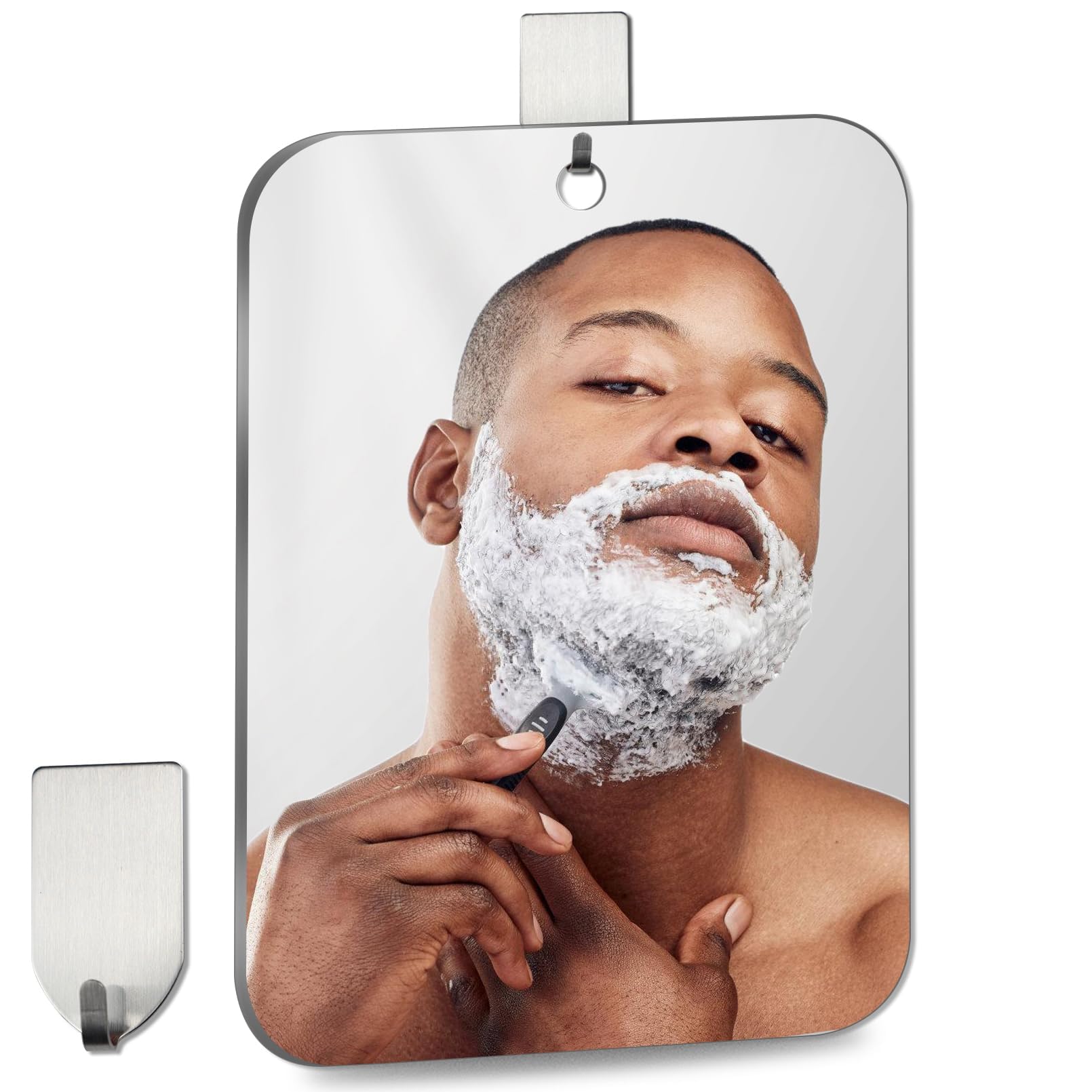 Photo 1 of Shower Mirror Fogless, Mirrors for The Shower(Medium 6x8 inch) Small Wall Mirror for Camping; Unbreakable Travel Shaving Mirrors for Shower, Outdoor Plastic Miroir for Shave,Handheld Miroir