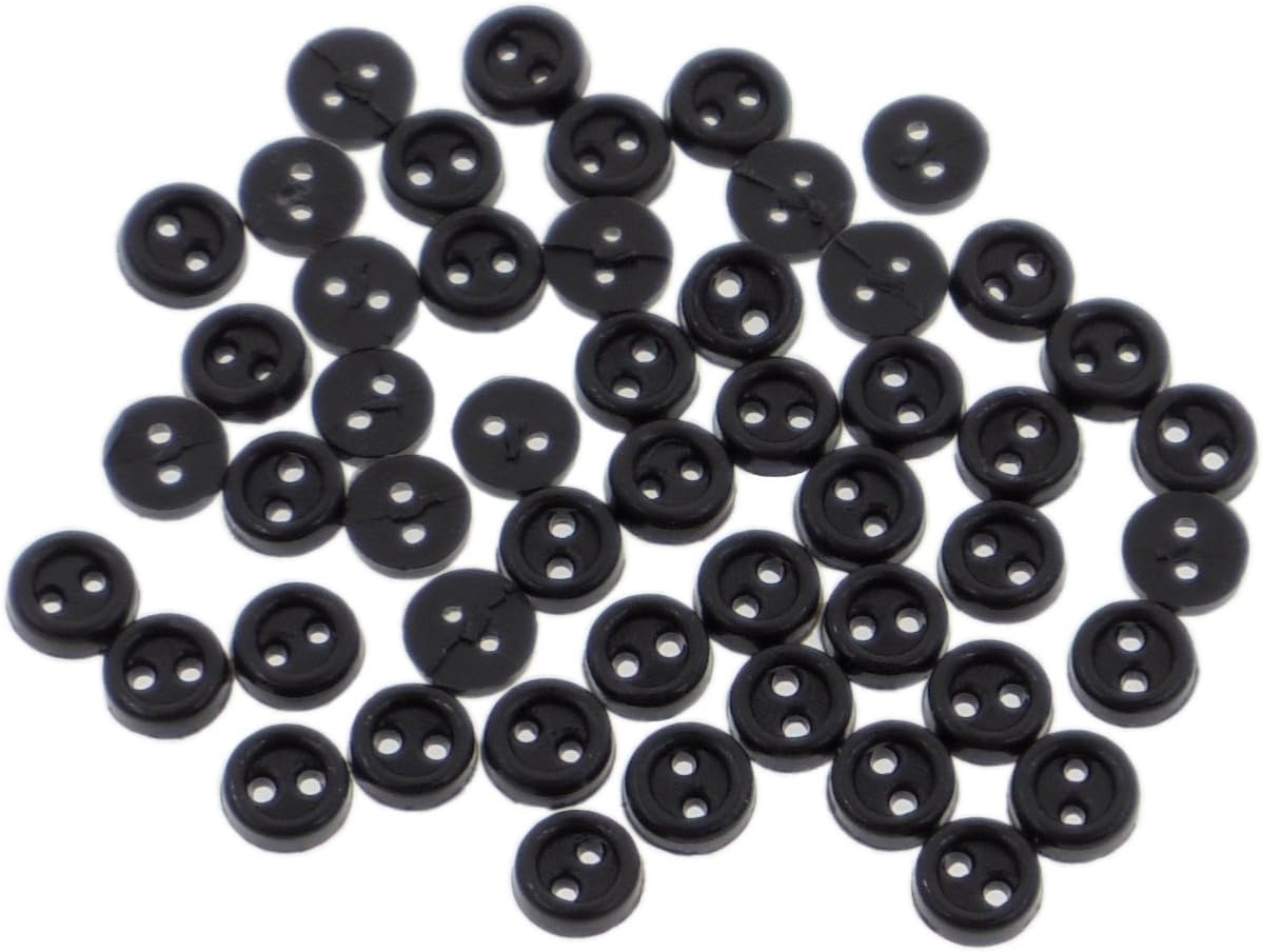 Amazon 人形用 ドール服の材料 プラスチック ボタン 二つ穴 3mm ブラック 50個入 ボタン 通販