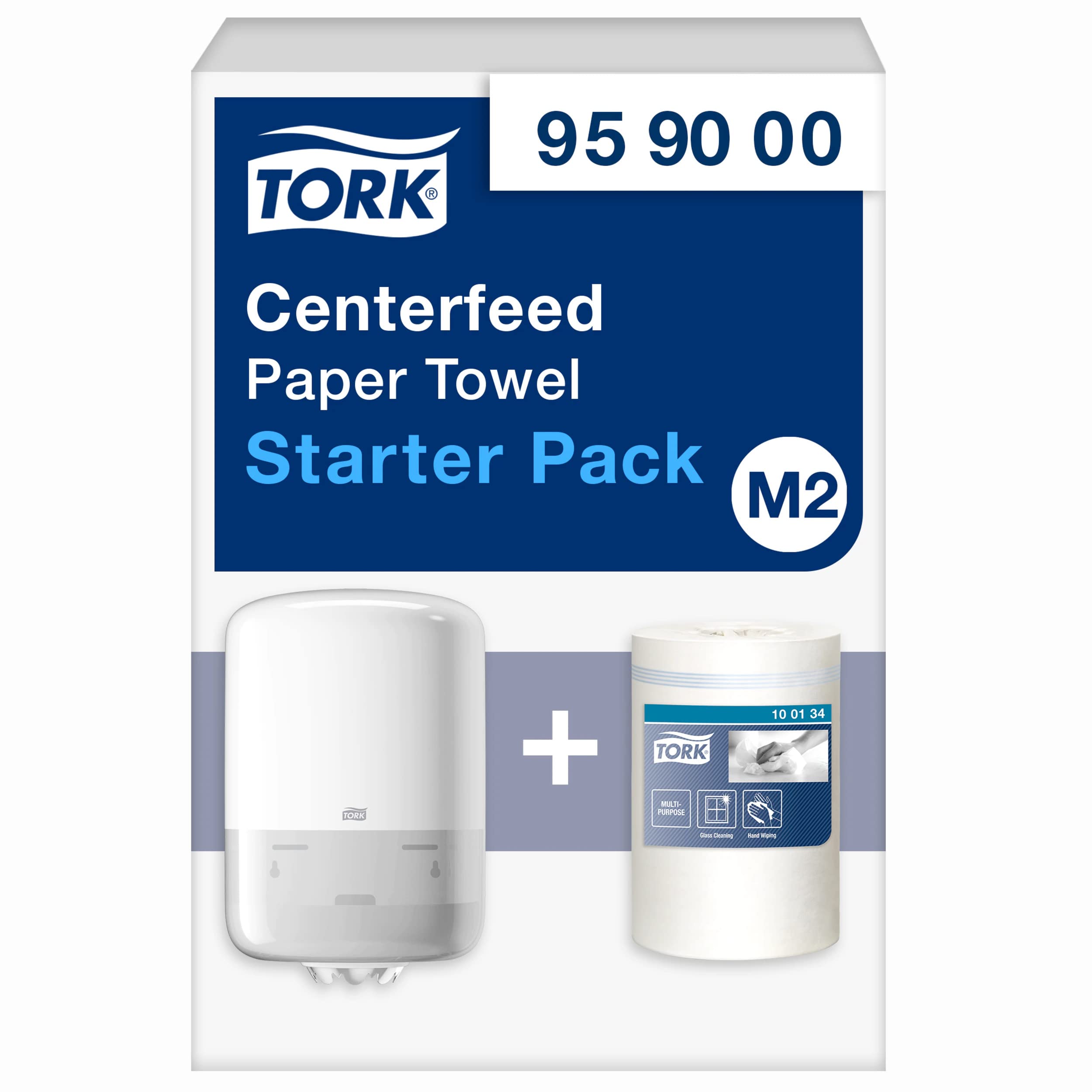 Tork Centrefeed Paper Towel Starter Pack - 959000 - M2 + Wiping Paper Refill (275 metres)
