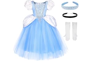 TYHTYM Deluxe Princess Costumes Little Girls Dress Kids Fancy Gown Cosplay Halloween Party 2-11T