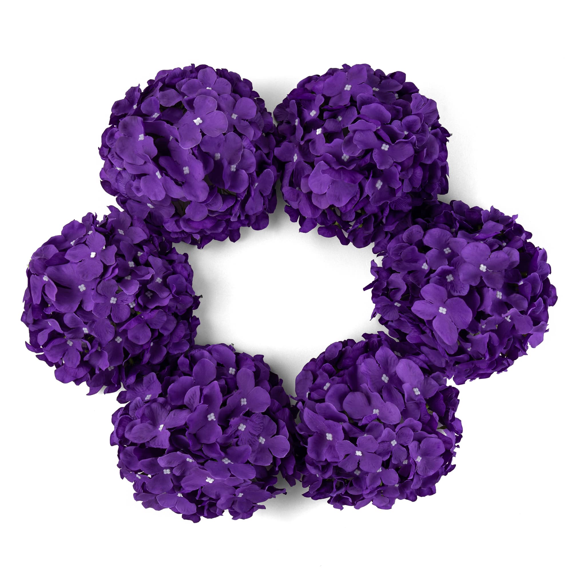 DuHouse Artificial Bigger Silk Hydrangea Flower Heads with Stem Realistic Fake Hydrangea Flower Bouquets for Wedding Home Party Garden Centerpiece Pack of 6(Violet) — image 1