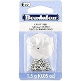 Beadalon Crimp Tubes, Size #2, Silver Plated, 1.5 g, Approx. 46 pc