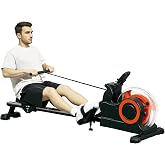 Soozier Water Rowing Machine for Home, Foldable Rower Machine with Adjustable Resistance, Wheels, LCD Monitor and Tablet Holder, 264lbs Weight Capacity
