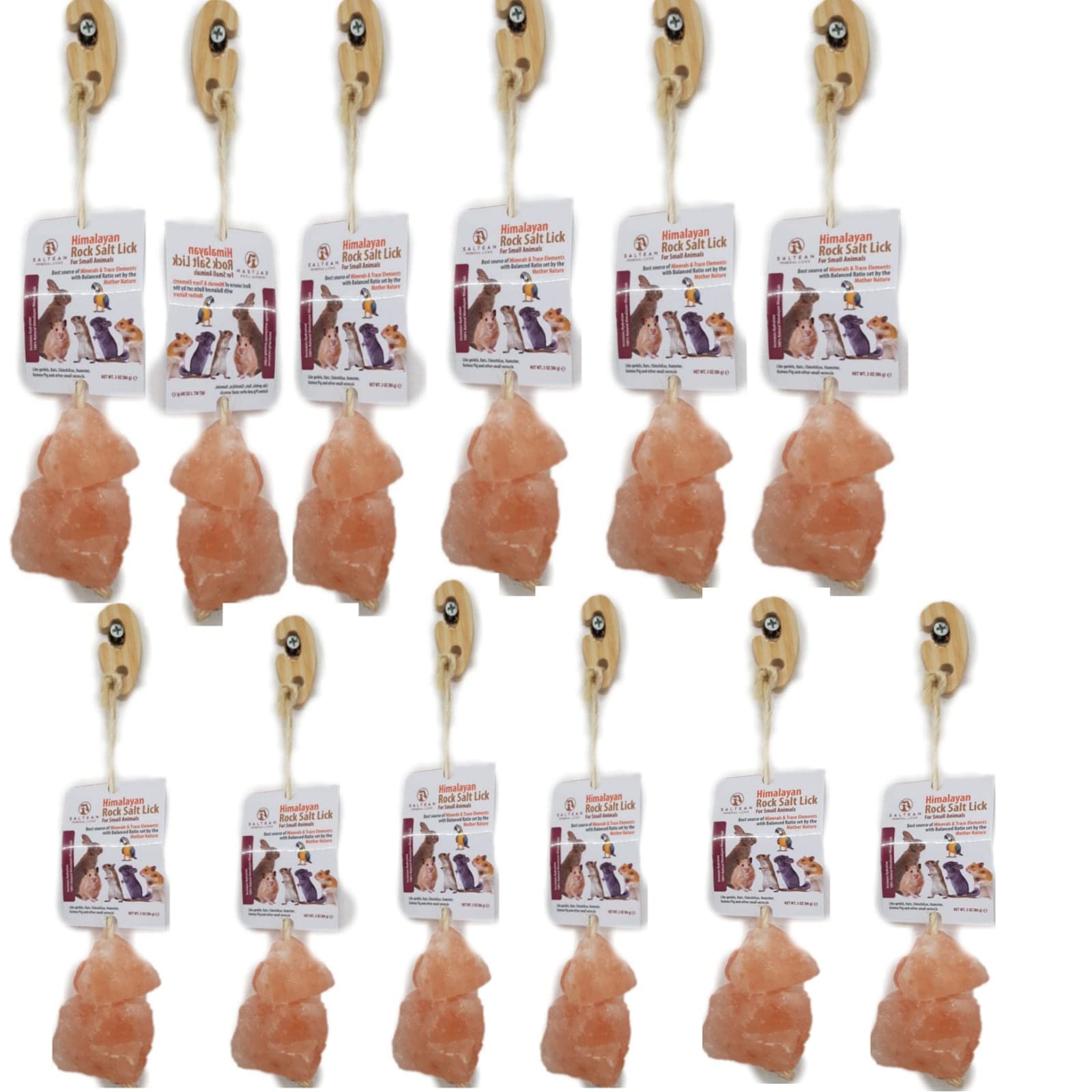 Himalayan Rock Salt Lick For Small Animal/Pet Licks Hanging,-86gram- 2 cube salt(PACK OF 12)
