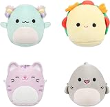 Squishmallows Micromallows 4-Pack Irina Axolotl Tabitha Cat Tex Taco Gordon