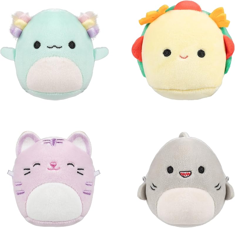 Squishmallows Micromallows 4-Pack Irina Axolotl Tabitha Cat Tex Taco Gordon