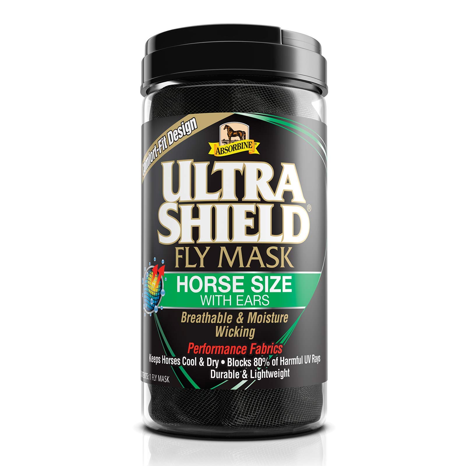 Absorbine UltraShield Fly Mask - With Ears, Horse