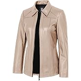 TRENDS GENESIS Women's Real Lambskin Leather Coats - Casual Style Long Genuine Leather Jackets for Women