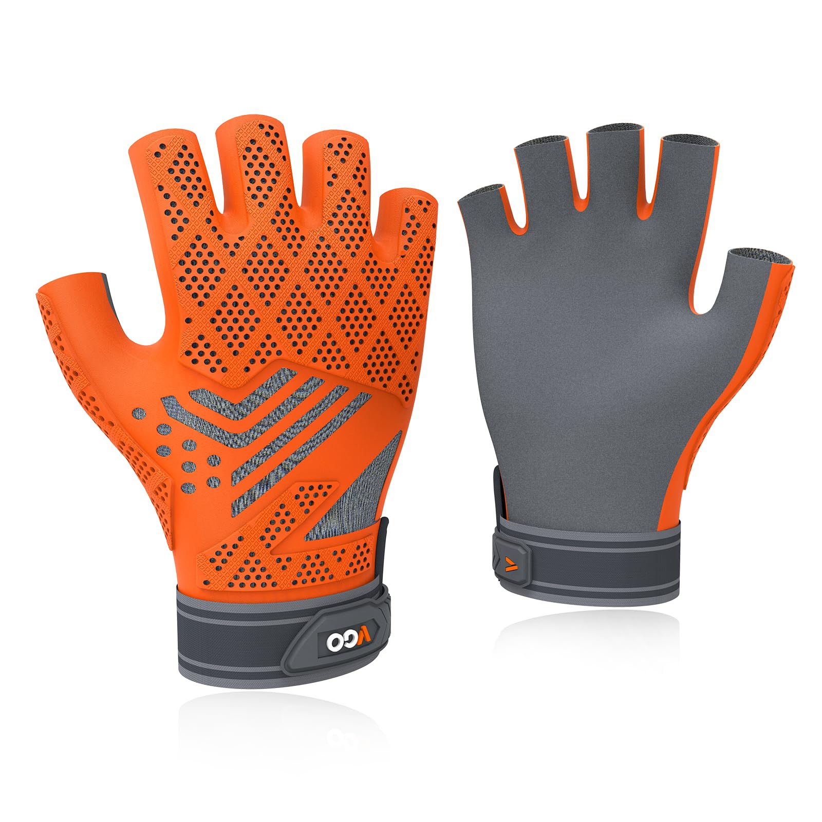 Vgo... Work Gloves Men Fingerless Seamless Anti-impact Multipurpose Utility Seamless Gloves for Delivery Carpenter Sport, Summer Light Duty