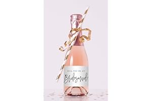 INVITATIONHOUSE Will You Be My Bridesmaid Proposal Mini Champagne Bottle Labels - Set of 12 (Black)