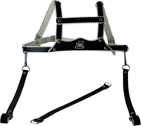 white leather baby harness