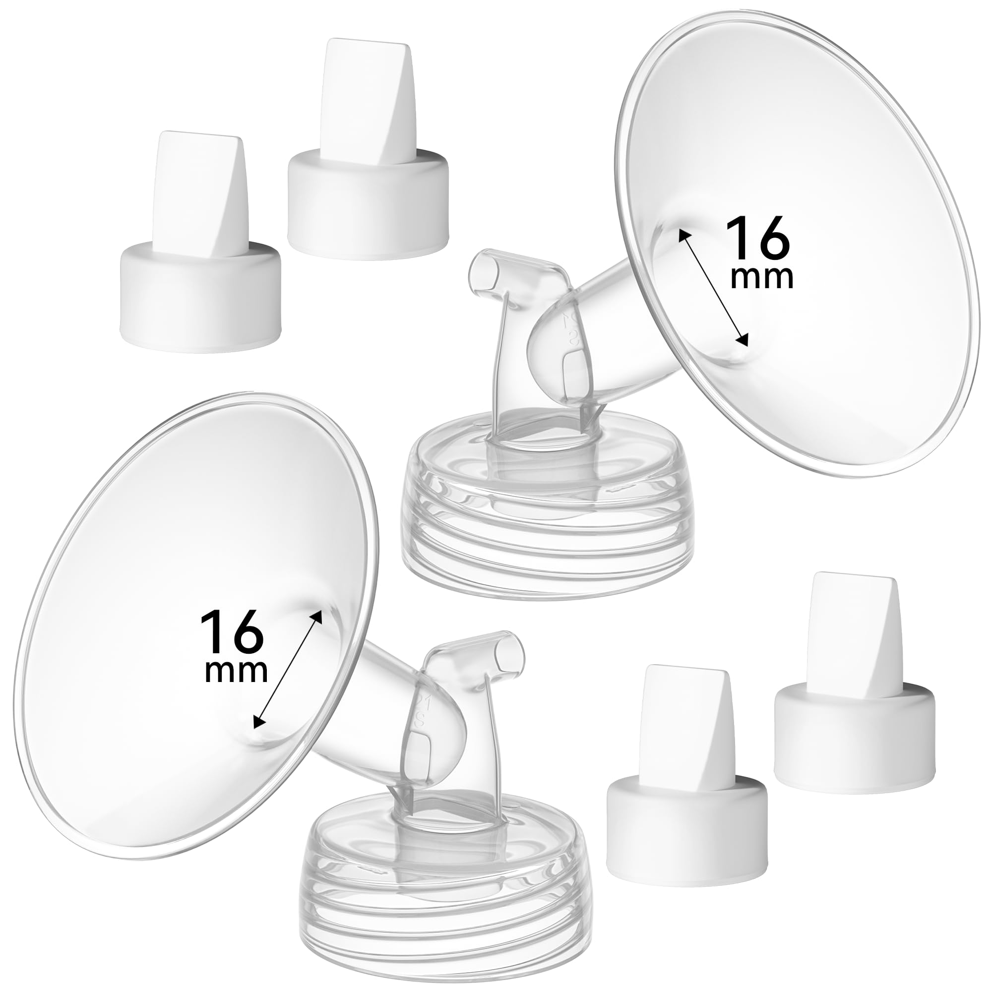 Photo 1 of TOVVILD 16 mm Flange Compatible with Spectra S2 S1 9 Plus Ameda MYA Motif Luna Cimilre Breast Shield, Duckbill Valves Replacement, Replace Wide Mouth Flange