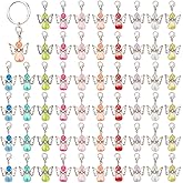 WADORN 60Pcs 10 Colors Angel Wing Charm, Colorful Acrylic Angel Beads Pendants Guardian Fairy Heart Beads Decoration Charms with Alloy Claw Clasps for DIY Bracelet Earring Jewelry Making Crafts