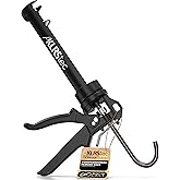 KLRStec Professional Caulking Gun [25:1 Thrust Ratio] Heavy Duty Caulk Gun for All Standard 10oz / 300ml / 1/10 Gallon Sealan