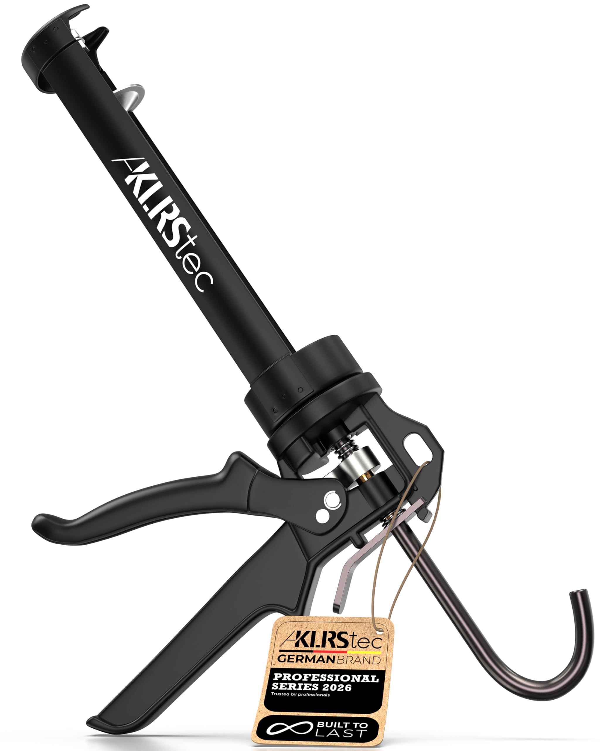 KLRStec Professional Caulking Gun [25:1 Thrust Ratio] Heavy Duty Sealant Gun for All Standard 10oz / 310ml / 1/10 Gallon Silicone and Adhesive Cartridges