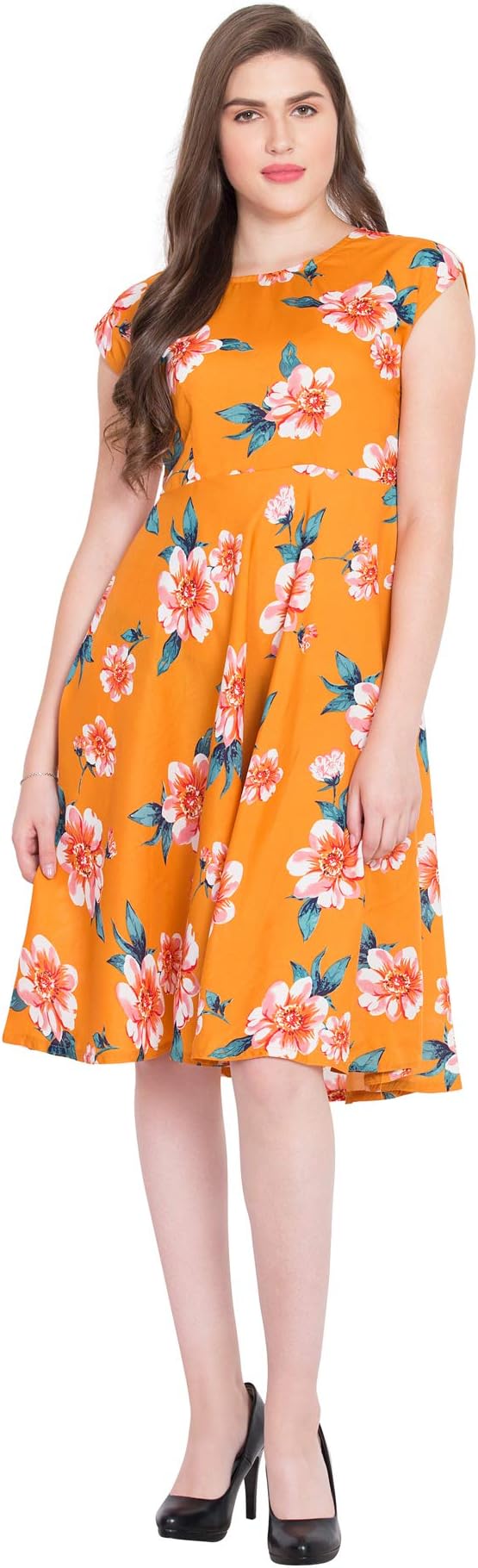 Women's Floral Printed Fit & Flary Dress