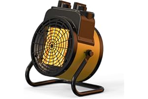 TRUSTECH Greenhouse Heater with Thermostat, 1500W Outdoor Electric Heater, 3S Heating &3 Heat Modes, Overheat Protection, 90° Tilt, Portable for Green House, Flower Room, Workplace