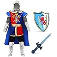 G.C Kids Knight Costume Toddler Boy Dress Up Clothes Medieval Costumes with Cape Toys Accessories Halloween Cosplay Gifts
