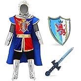 G.C Kids Knight Costume Toddler Boy Dress Up Clothes Medieval Costumes with Cape Toys Accessories Halloween Cosplay Gifts