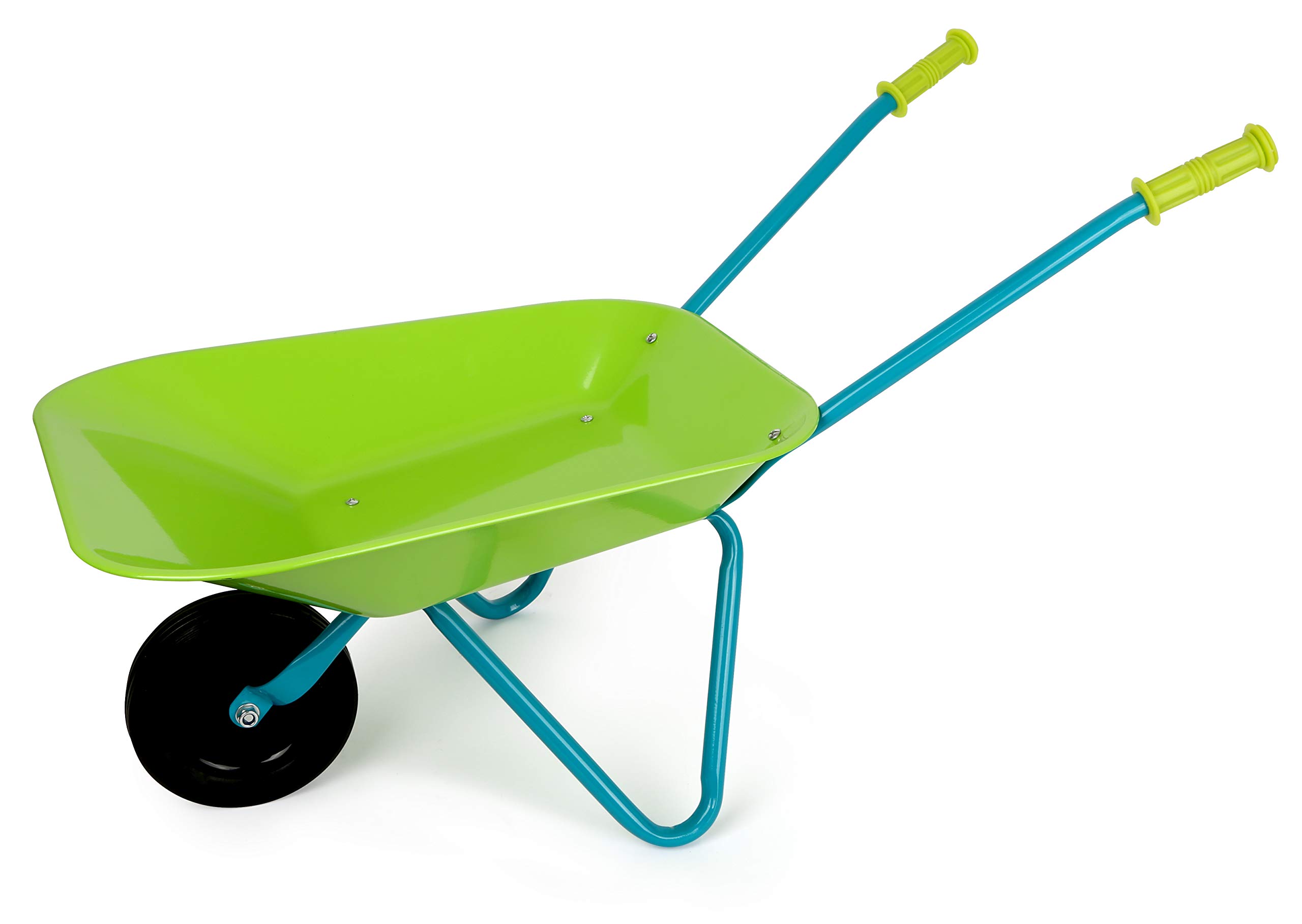 Legler Small Foot 12014 Large Garden Set with Wooden and Metal Wheelbarrow 7-Piece Outdoor Toy Set, Multi-Colour
