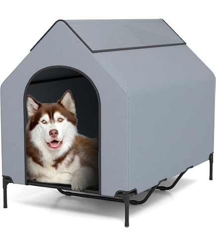 Floppy Dawg Just Chillin’ Portable Dog House – Water-Resistant, Breathable, Elevated Shelter For Indoor/Outdoor Use (84x74x81 Cm)
