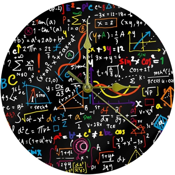 Amazon Com Meetnew Math Linear Mathematics Formula Decorative Round Wall Clock Non Ticking Silent 10 Inch Acrylic Battery Operated Wall Clock For Bedroom Living Room Office Kitchen Home Decor Home Kitchen