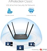 ASUS RT-AX53U AX1800 Dual Band WiFi 6 Router Subscription-Free Network Security view 4