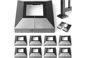 Hulave Split Post Cover, Fits 2x2/4.5x4.5 Base, Indoor/Outdoor Iron Railing, Fence, Stair Base Decorative Skirt Covers (8Pack-Black)