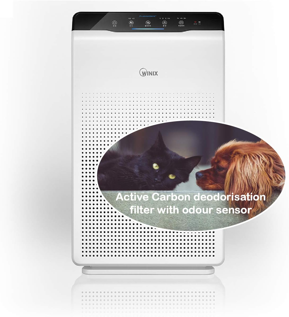 Winix 2020EU Air Purifier with True HEPA, active Carbon filter, PlasmaWave, Auto & Sleep mode, for allergies, smokers, dust, odour reduction , silent, up to 77 sqm, ideal for large living spaces [Energy Class A++]