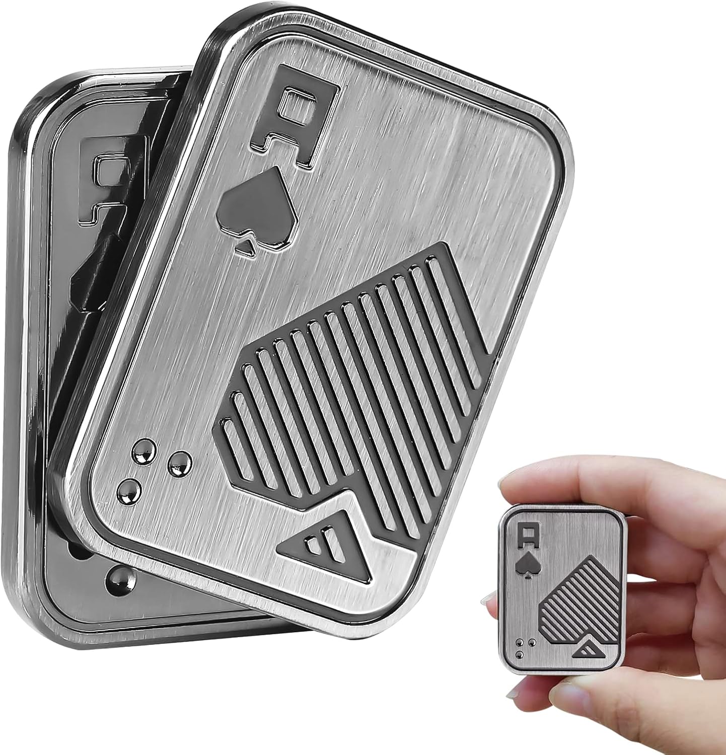 Fidget Toys - Fidget Toys Adults, EDC Metal Fidget Slider, Magnetic Poker Push Card, Adult Fidget Toy for Anxiety ADHD, Cool Office Gadgets Gift for Dad Teens, Fidgets Toy for Men