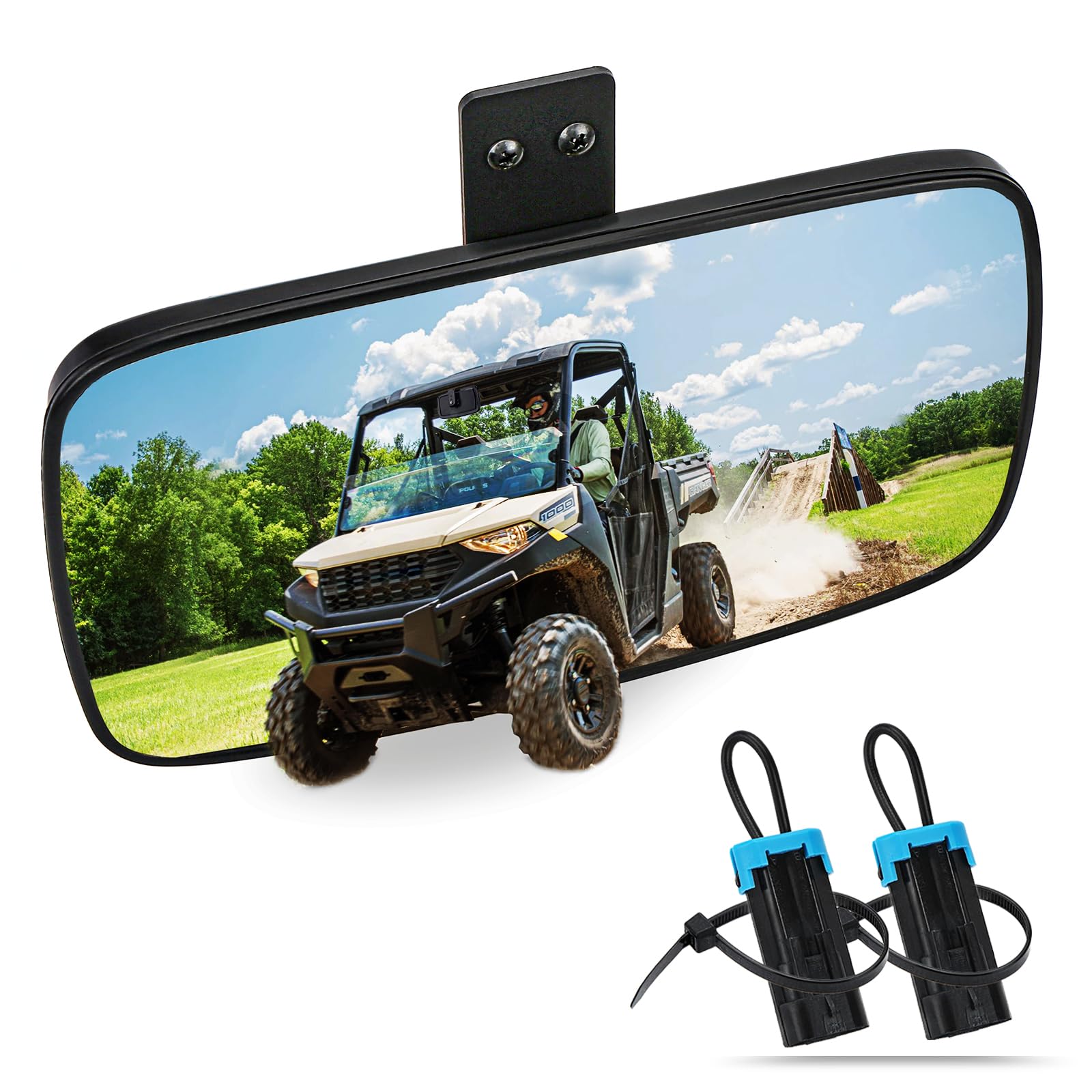 Photo 1 of Ranger Rear View Mirror, UNIGT Center Convex Rearview Mirrors Compatible with 2017-2025 Polaris Ranger 500 570 900 XP 1000 XP/Crew Fits Factory Present Drop Down Mounting Tab 2879969
