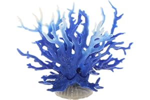 CAPASTEC Colorful Coral Reef Decor, Mini Faux Coral Decor for Aquarium Decorations, 6.5x5.83inch (Blue White)