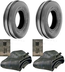 LOT OF TWO (2) Deestone Brand 6" 3.50-6 3.50-6 Tri Rib (3 Rib) Tires with Tubes