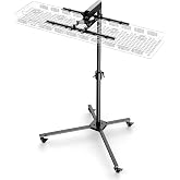 Red Light Therapy Universal Stand for Panel, Any Angle, Fits 99% of Panels | Horizontal &amp; Vertical, Mobile Stand for Infrared Light Therapy Panel at Home, Wheel Locks, Adjustable Height, Black