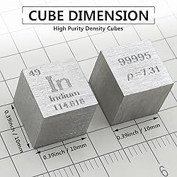 Indium Cube - 10mm Pure Metal Element Cubes - Laser