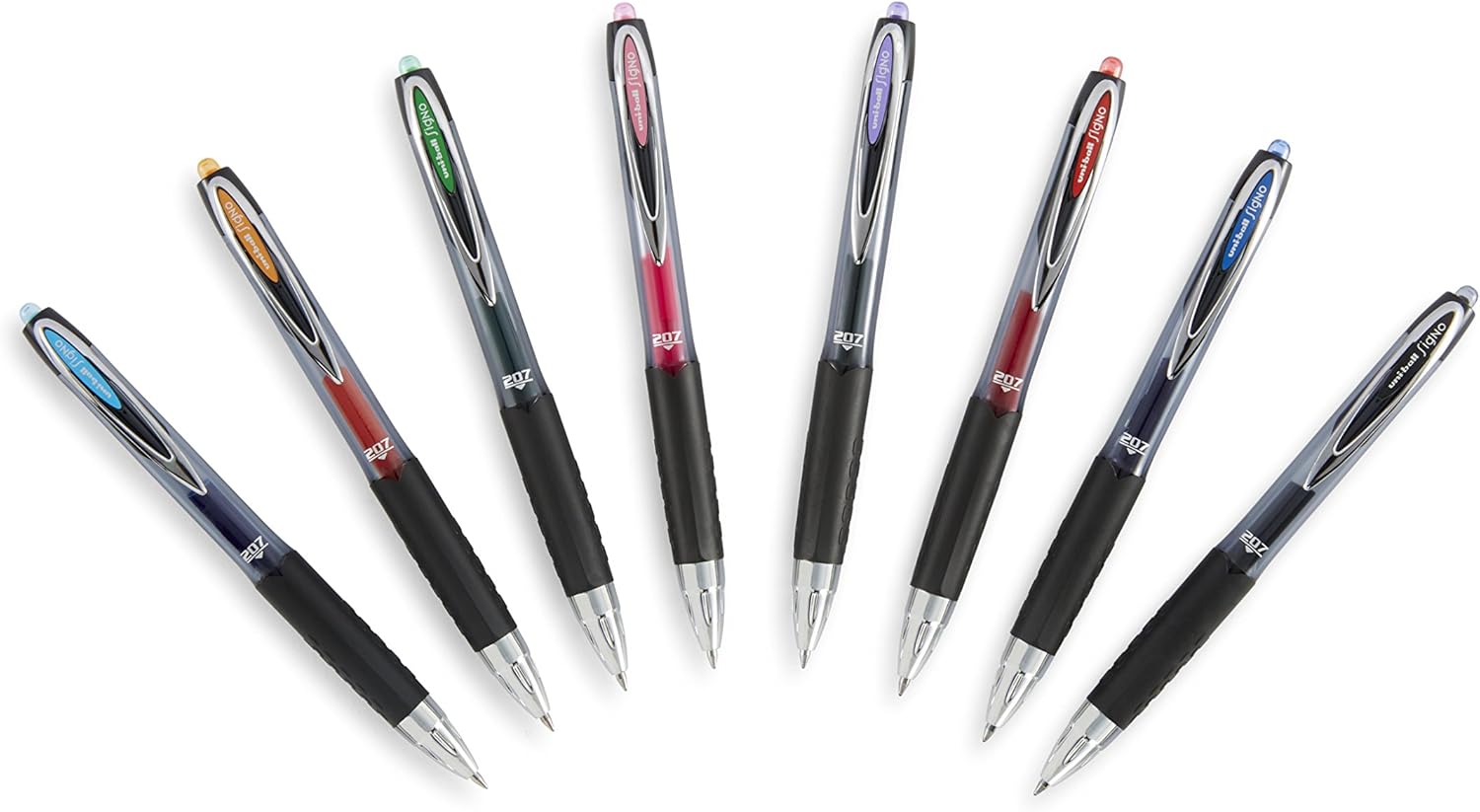 uni-ball 207 Retractable Gel Pens, Medium Point, Blue, Box of 12 - 33951: Office Products