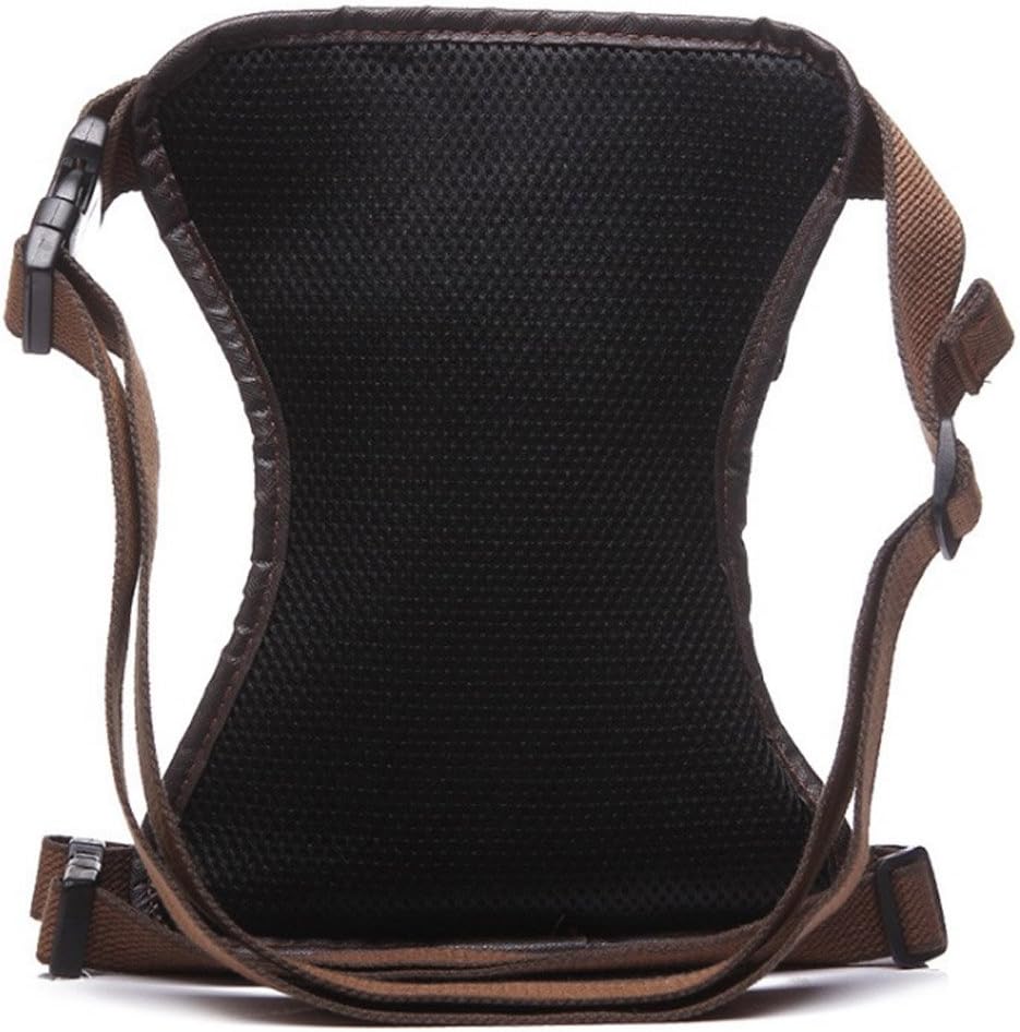 Rullar Canvas Multi-Purpose Waist Fanny Pack Tactical Military Drop Leg Bag Small Running Camping Hiking Motorcycle Bike Cycling Pouch Shoulder Bag Dark Brown - Image 4