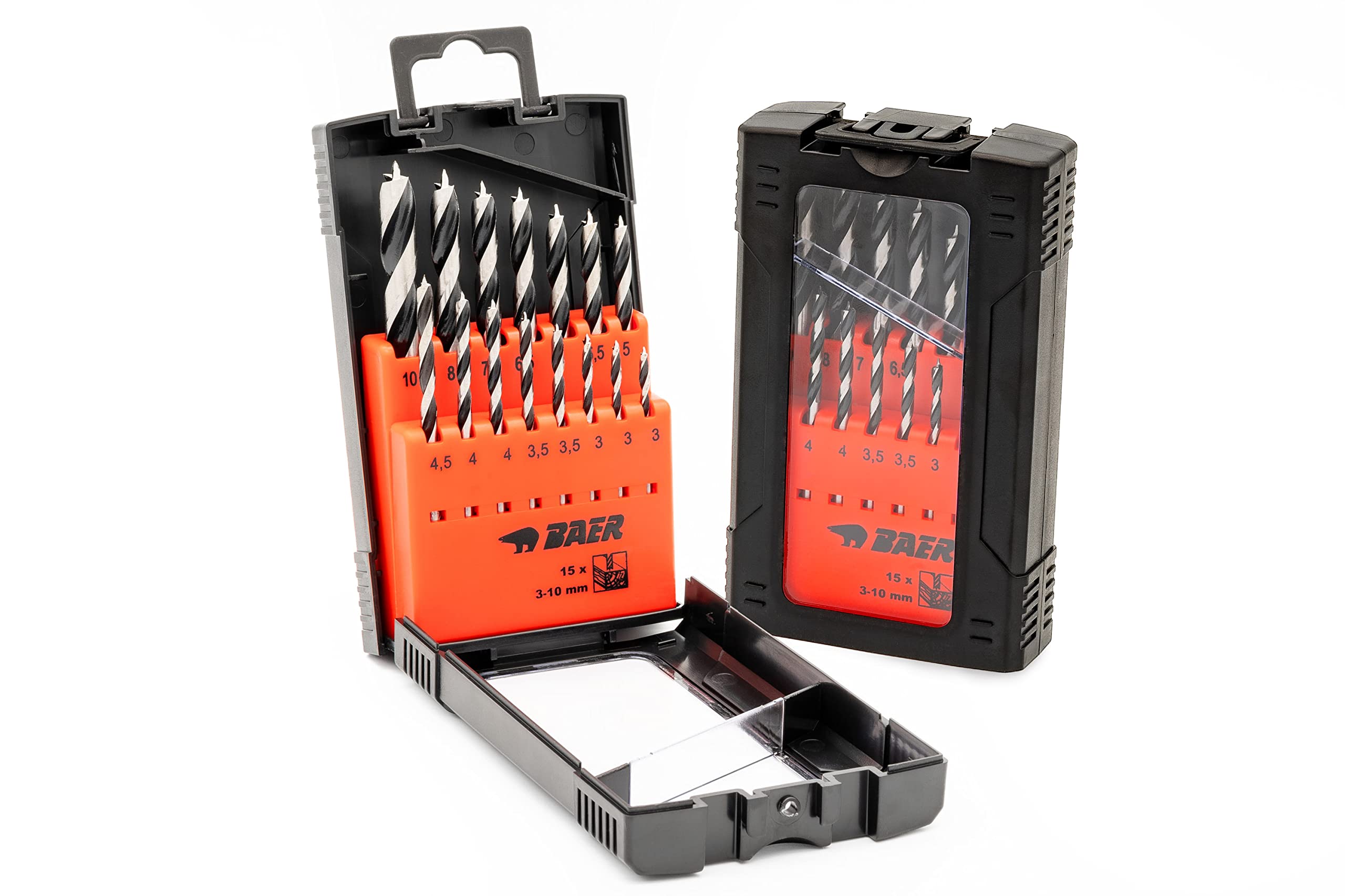 BAER Wood Drill Bit Set (15 Pieces) 3-10 mm, Power Tool Accessories, Tools