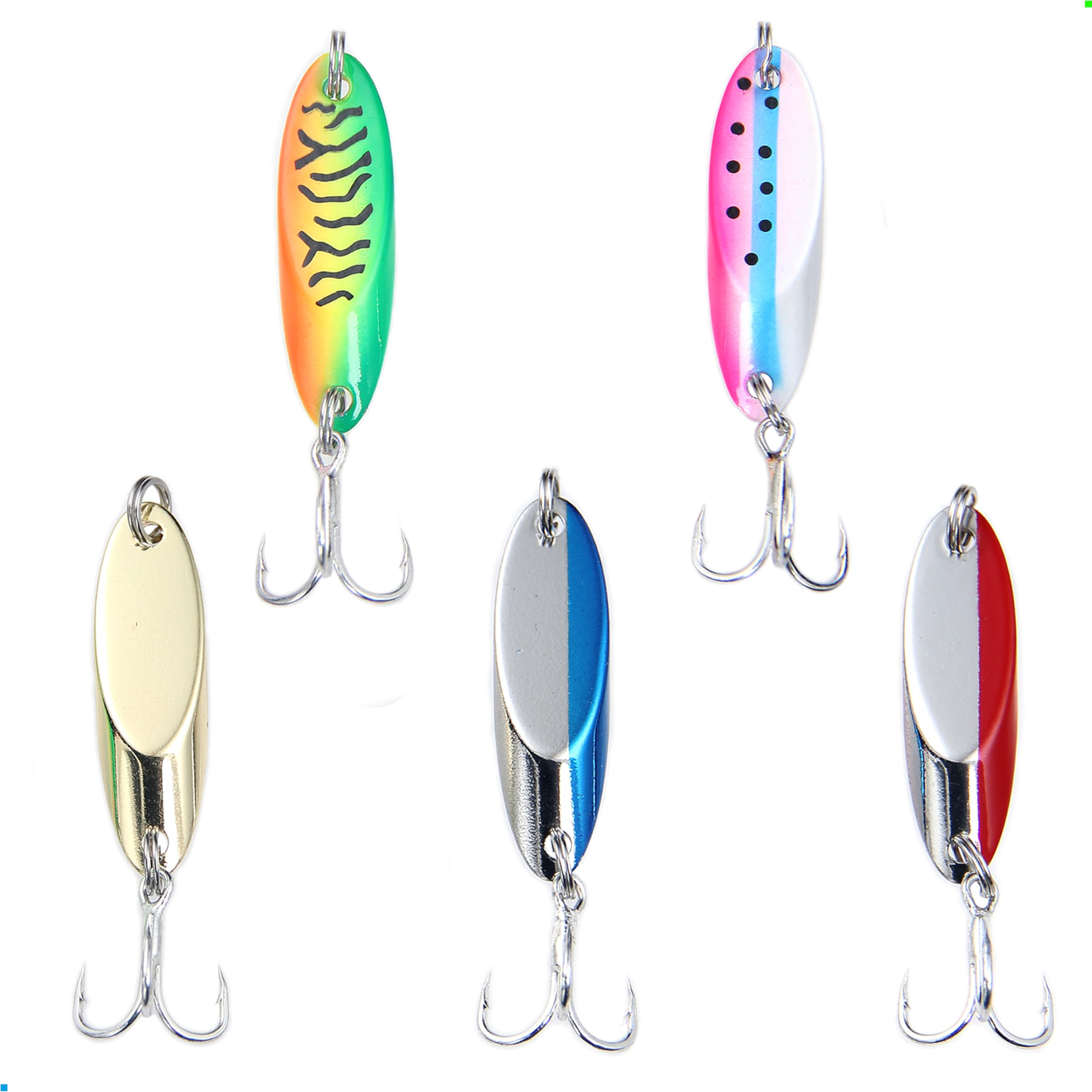 Photo 1 of ??????????? Fishing Lures Casting Spoon Lure Fishing Spoons Lures Troutlure Bass Lure Crappielure Pikelure Walleyelure for Saltwater and Freshwater with Tackle Box 1/4oz