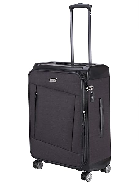 Nasher Miles Budapest Hard PP & Soft Melange Check-in Luggage Bag (24 inch) Black