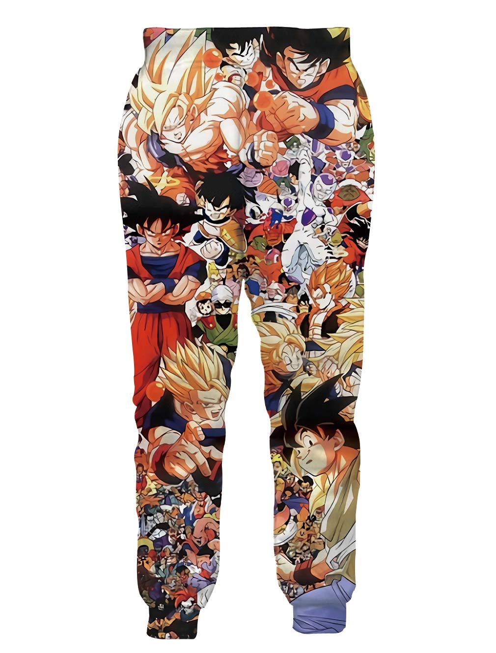 Ocsoc Teenager Hip Hop Joggers Trousers Cool Pattern Dragon Ball Z Super Saiyajin Trak Jogging Pants Casual Sweatpants for School Daily Wear L