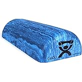 CanDo Premium Blue Marble EVA Foam Roller for Muscle Restoration, Massage Therapy, Sport Recovery and Physical Therapy 6" x 12" Half-Round