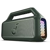 Soundcore Boom 2 by Anker, Outdoor Speaker, 80W, Subwoofer, BassUp 2.0, 24H Playtime, IPX7 Waterproof, Floatable, RGB Lights, USB-C, Custom EQ, Bluetooth 5.3, Portable for Camping and Beach - Green
