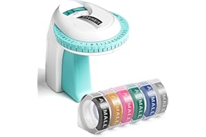 AIRMALL Embossing Label Maker, Retro Embosser Labeler, Omega S Vintage Embossed Label Maker with 6 Rolls 3D Embossing Label Tapes, Old School Label Printer, Waterproof for Home Office Kids DIY Crafting, Green