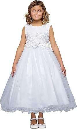 girls white floral dress