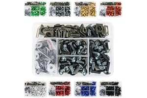 REARACE Universal Fairing Motorcycle Bolt Kits Fit for CRF-R Series, YZ Series, Ninja/ZX Series, GSX/DRZ Series, Fixing Sport Bike Screws, Washers Nuts Clips Assortment (Titanium)