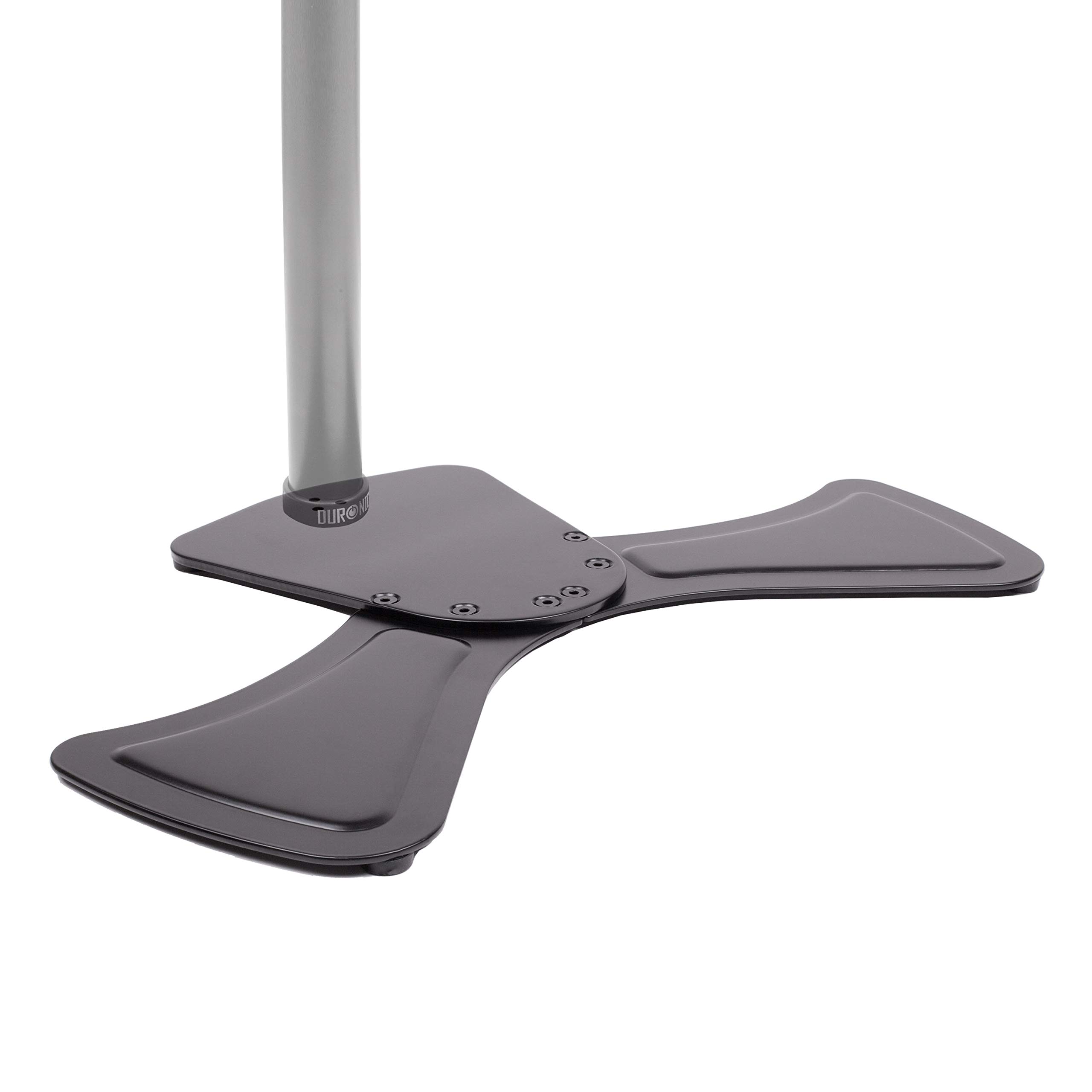 Duronic DM75 Stand for Pole | Attaches to DM15 DM25 DM35 DM453 Poles | Flat Freestanding Monitor Base for Desk | Heavy Duty Steel | Alternative Installation Solution to Clamp or Grommet Fixing