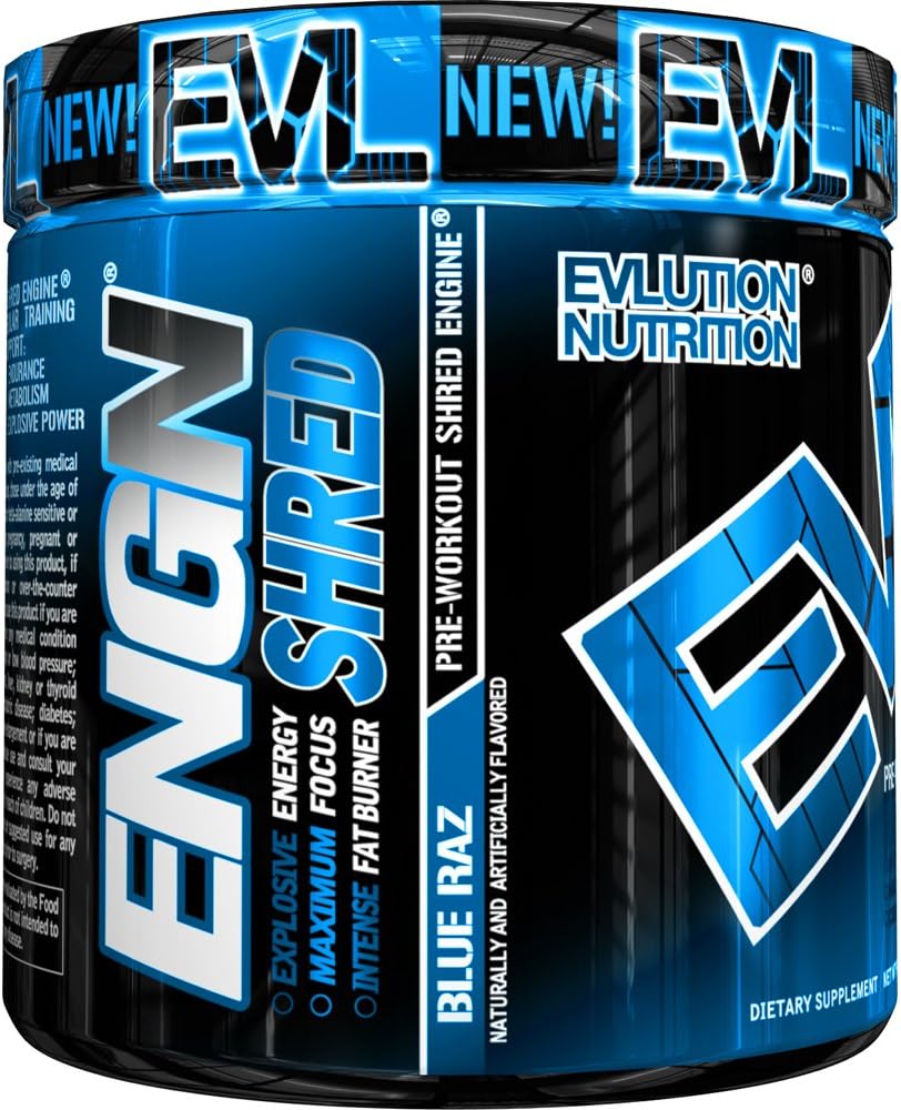Evlution Nutrition ENGN Shred Pre Workout Thermogenic Fat Burner Powder, Energy, Weight Loss, 30 Servings (Cherry Limeade): Health & Personal Care